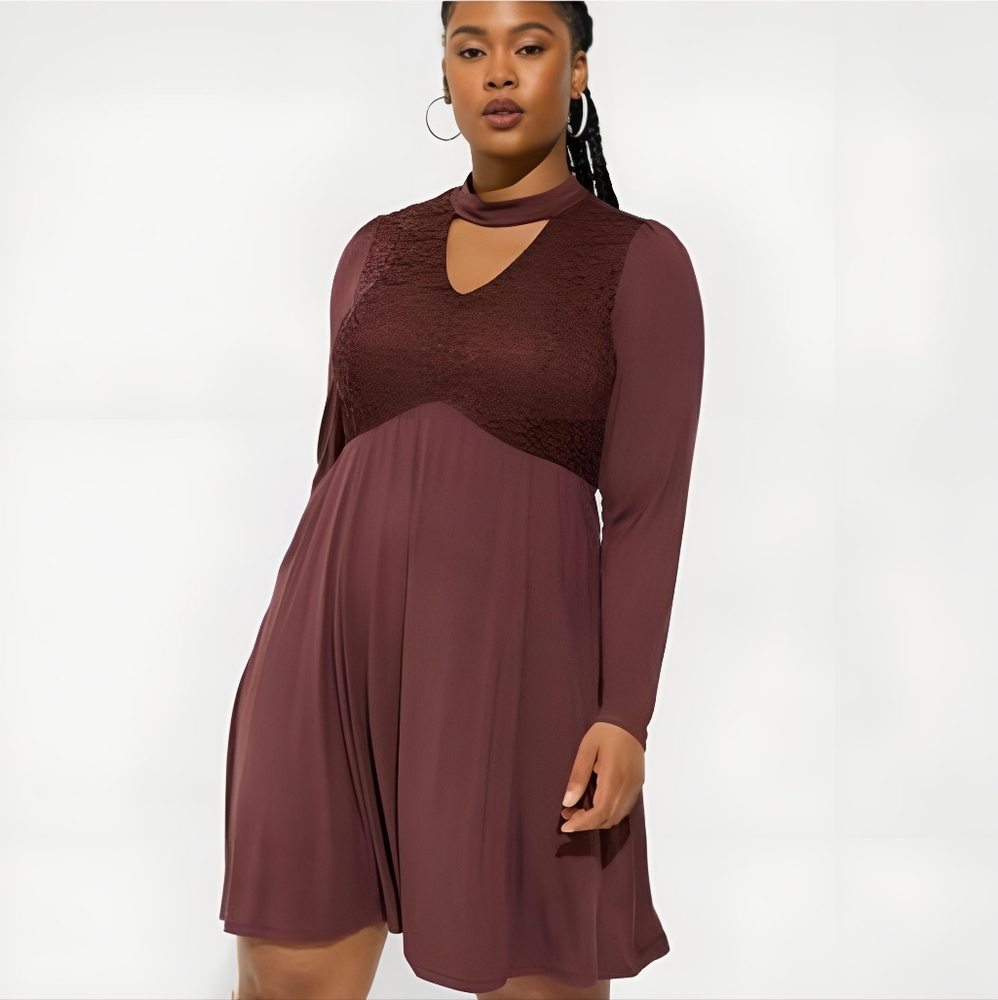 Torrid Super Soft Lace Bodice Dress with pockets Size 2, 2X, 18/20 - Picture 4 of 8